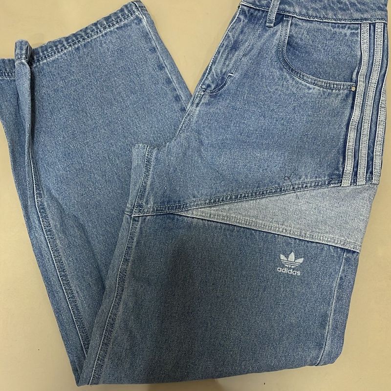 Calça Jeans Adidas Originals Wide Leg Recortes Azul Calça Feminina Adidas  Nunca Usado 101342299 enjoei - Main Image