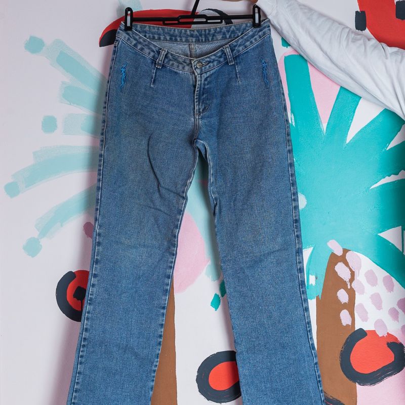 Calça jeans feminina anos hot sale 70