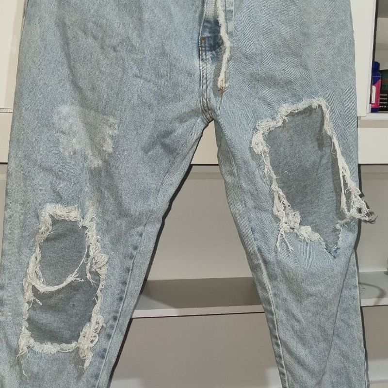 Cal a Jeans Azul Claro Estilo Destroyed Cal a Feminina Degrant Usado 86119696 enjoei