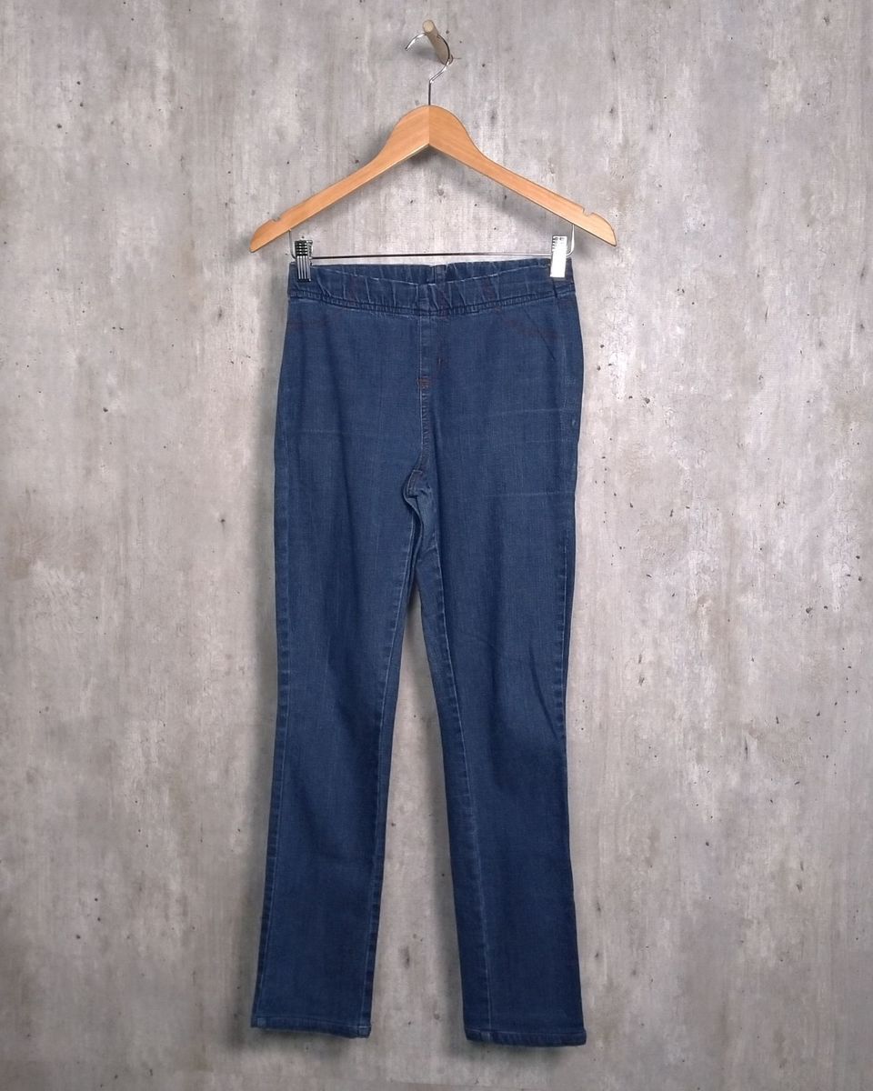 calca jeans c elastico na cintura