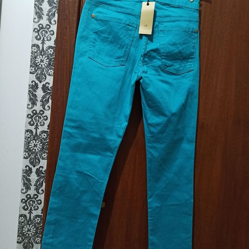 Calça jeans feminina azul clearance turquesa