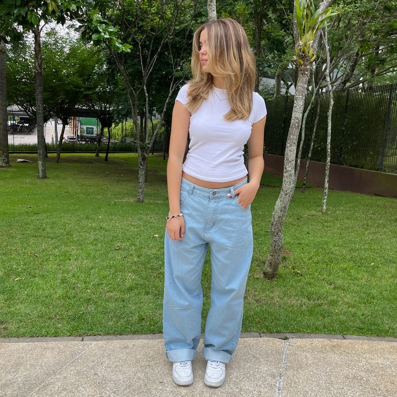 Calça folgada best sale feminina jeans