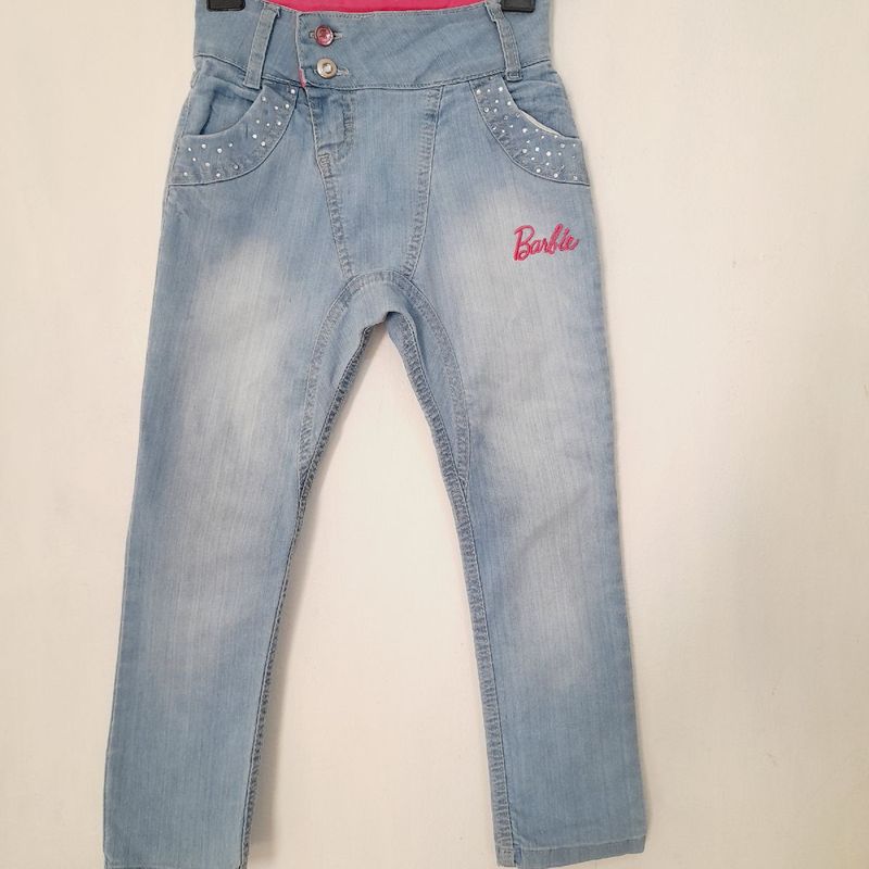 Calça Jeans Barbie  Roupa Infantil para Menina Barbie Usado