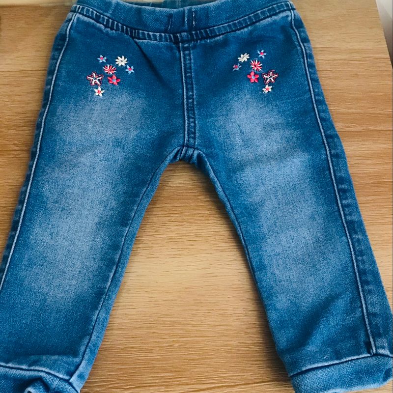 Calça Jeans Bebê Feminina de a 12 Meses Roupa Infantil para