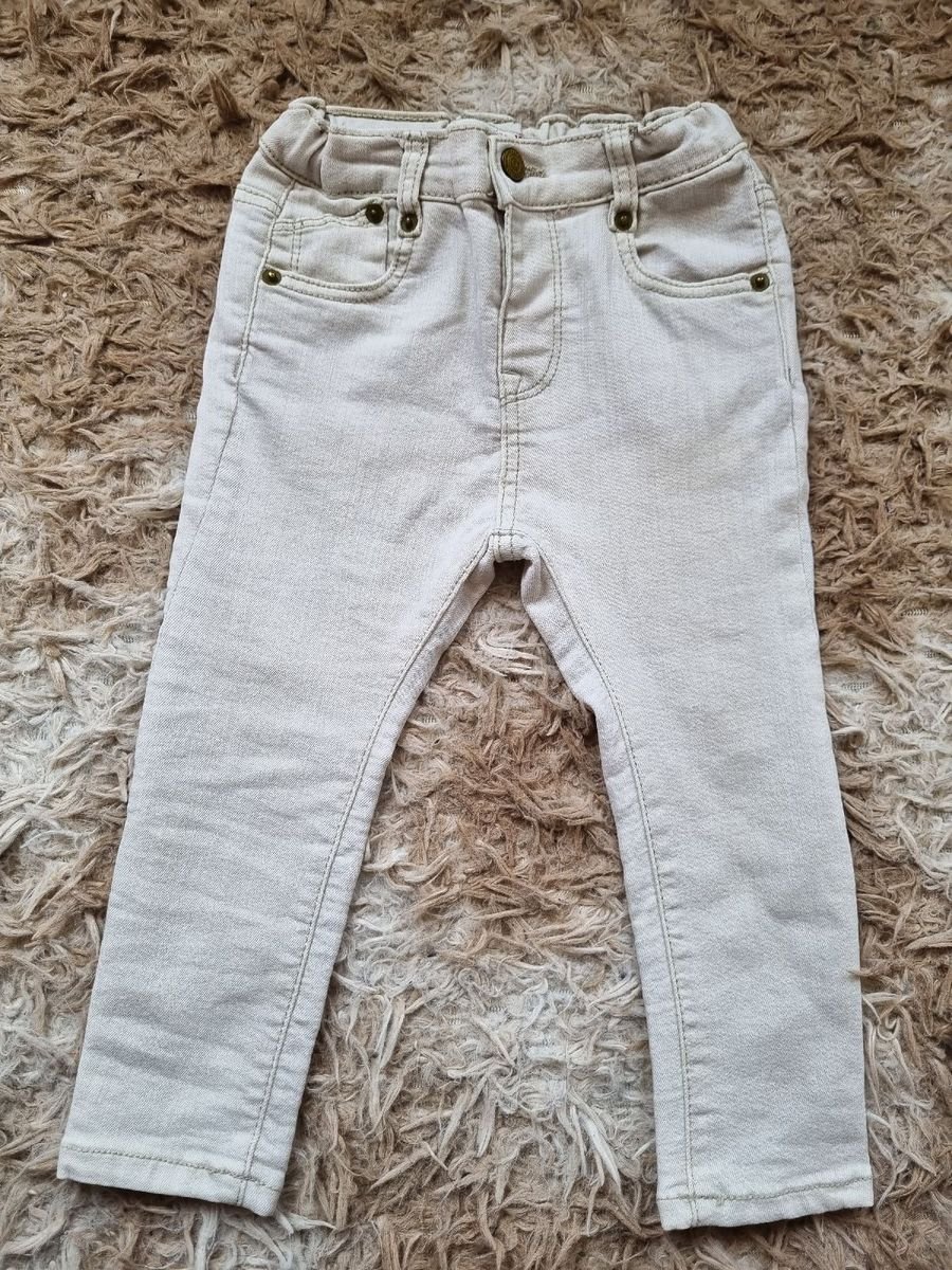 Calça Jeans Bege Zara  Calça Feminina Zara Nunca Usado 88110474