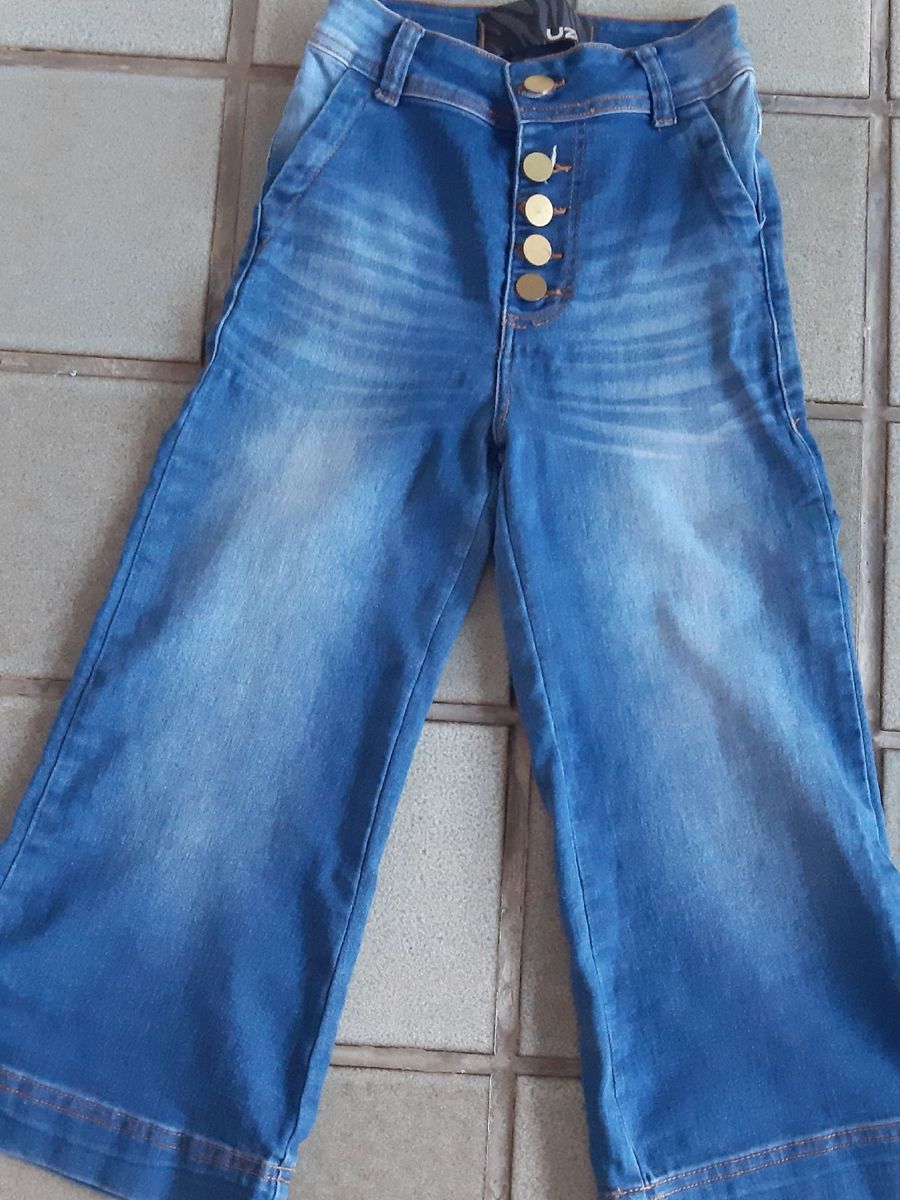 calça jeans feminina cintura alta e boca larga