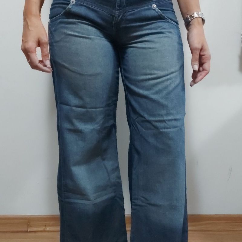 Calça jeans best sale boca larga feminina