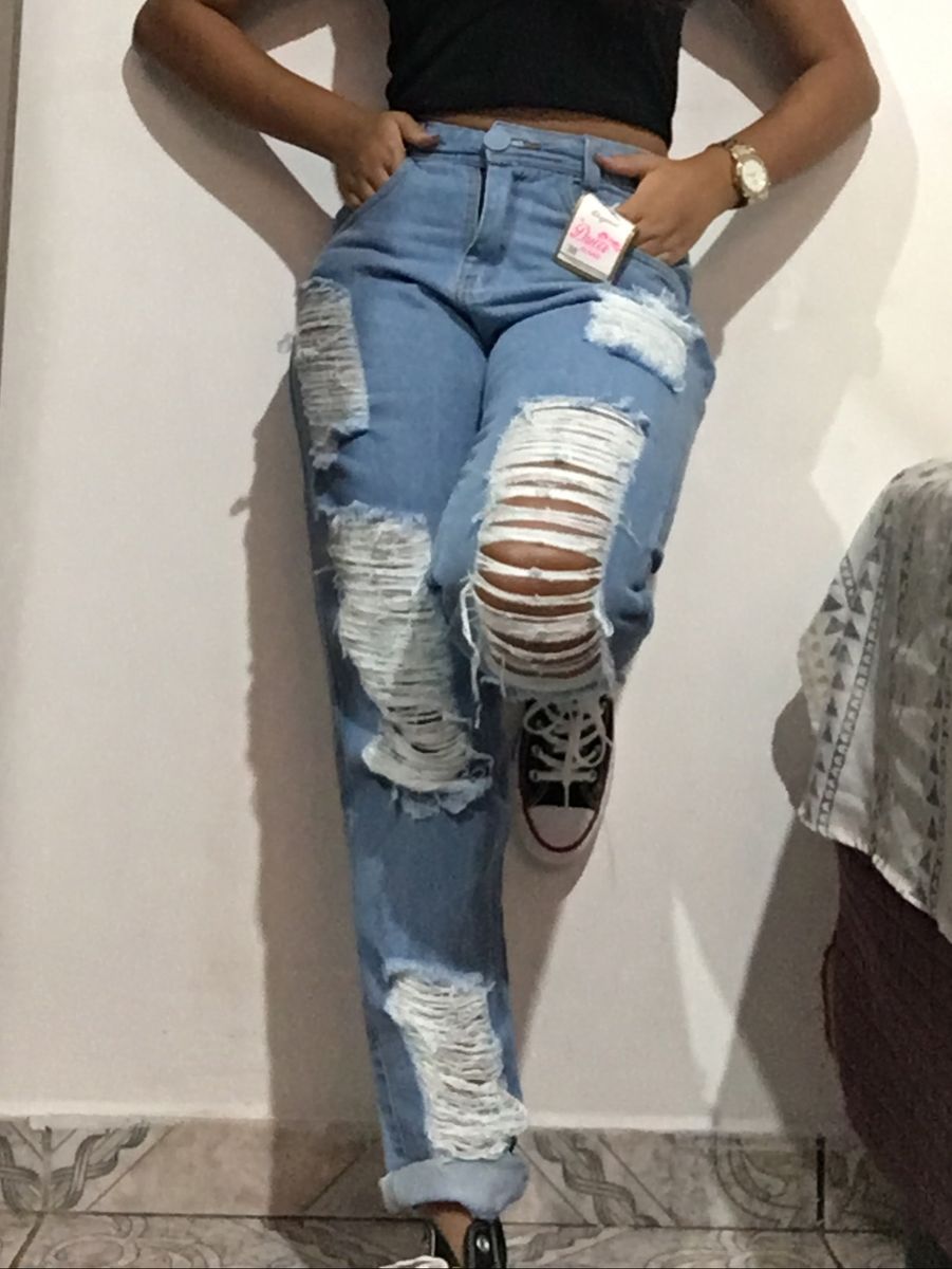 calça jeans folgada feminina