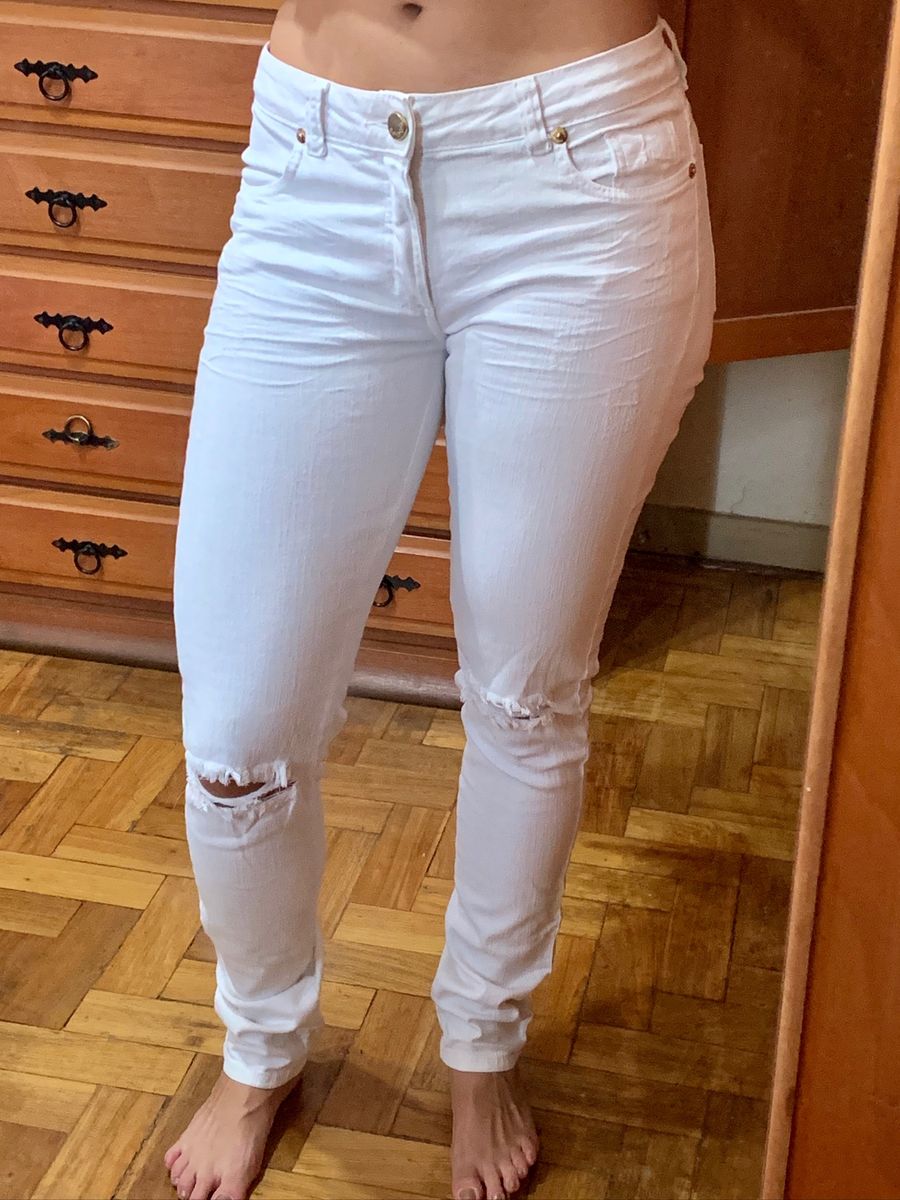 calça branca jeans feminina