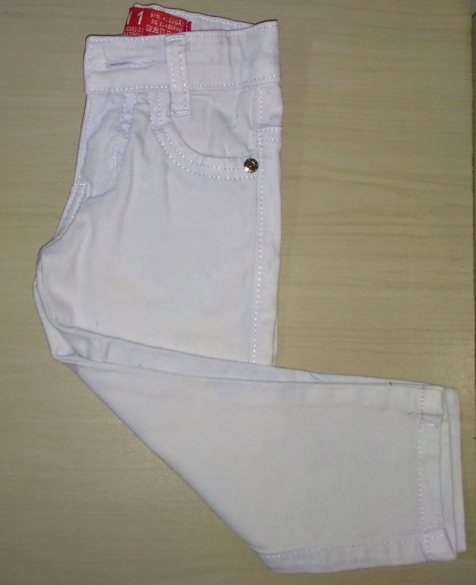 calça jeans branca para bebe