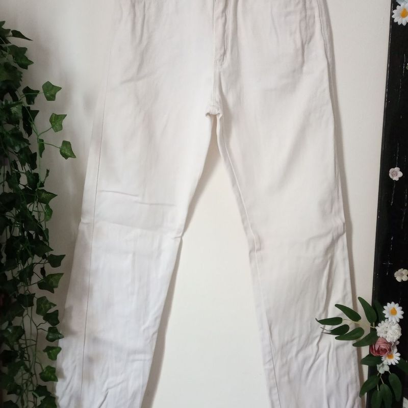 Calça Jeans Branca Cintura Alta Cgc, Calça Feminina Harpoon Usado 96544265