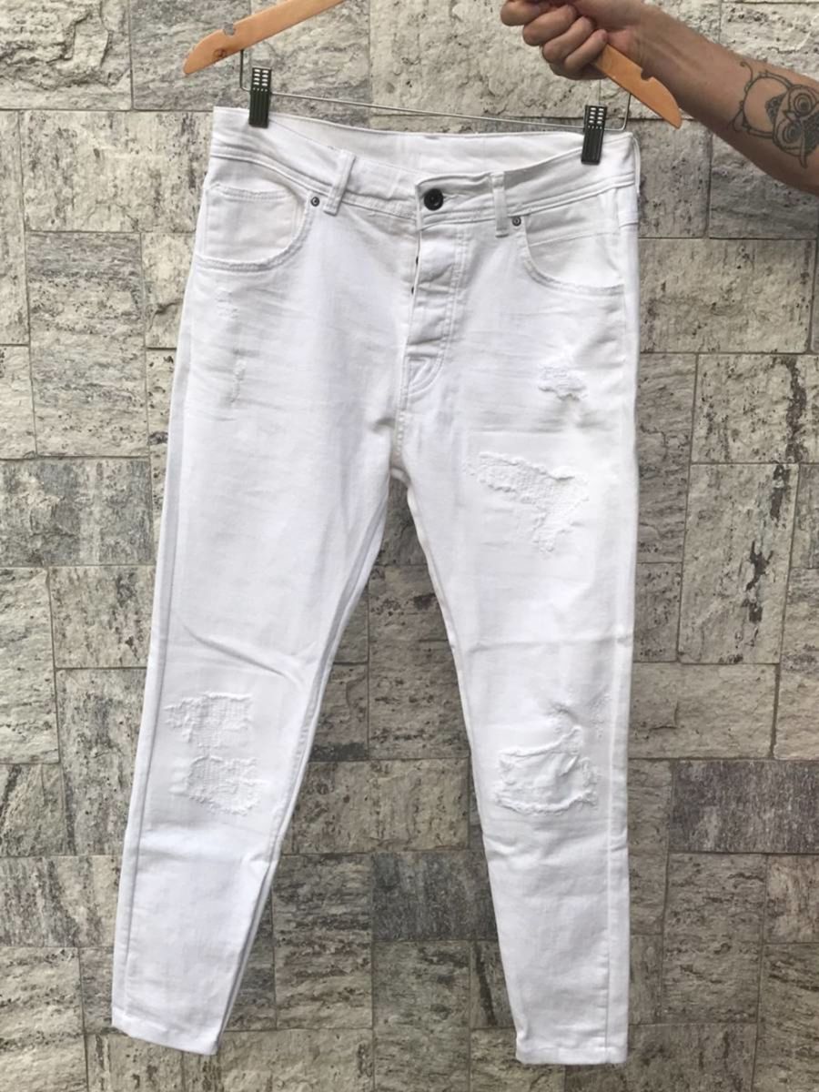 calça jeans branca masculino