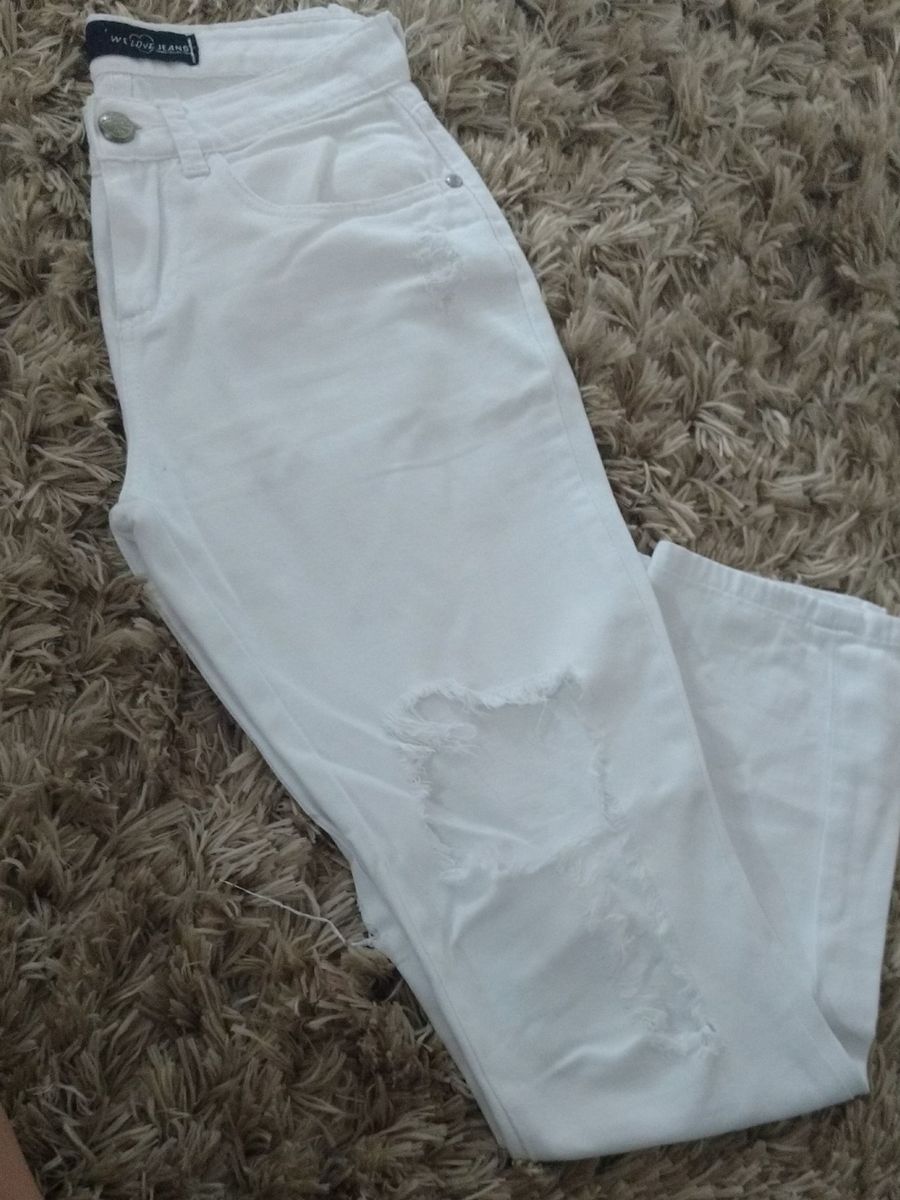 calça jeans branca marisa