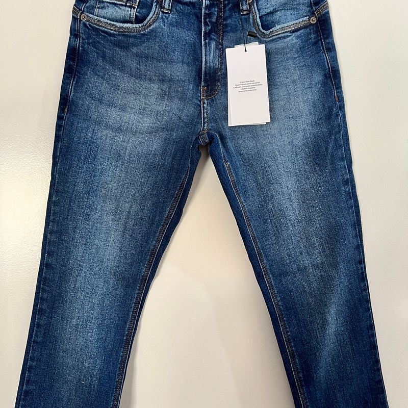 Calça Jeans Calvin Klein Ckj 017 Body Skinny Cintura Baixa, Perna