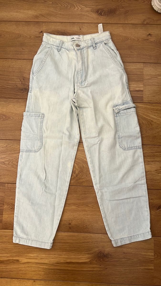 Calça Zara Cargo Jeans, Calça Feminina Zara Nunca Usado 85903139