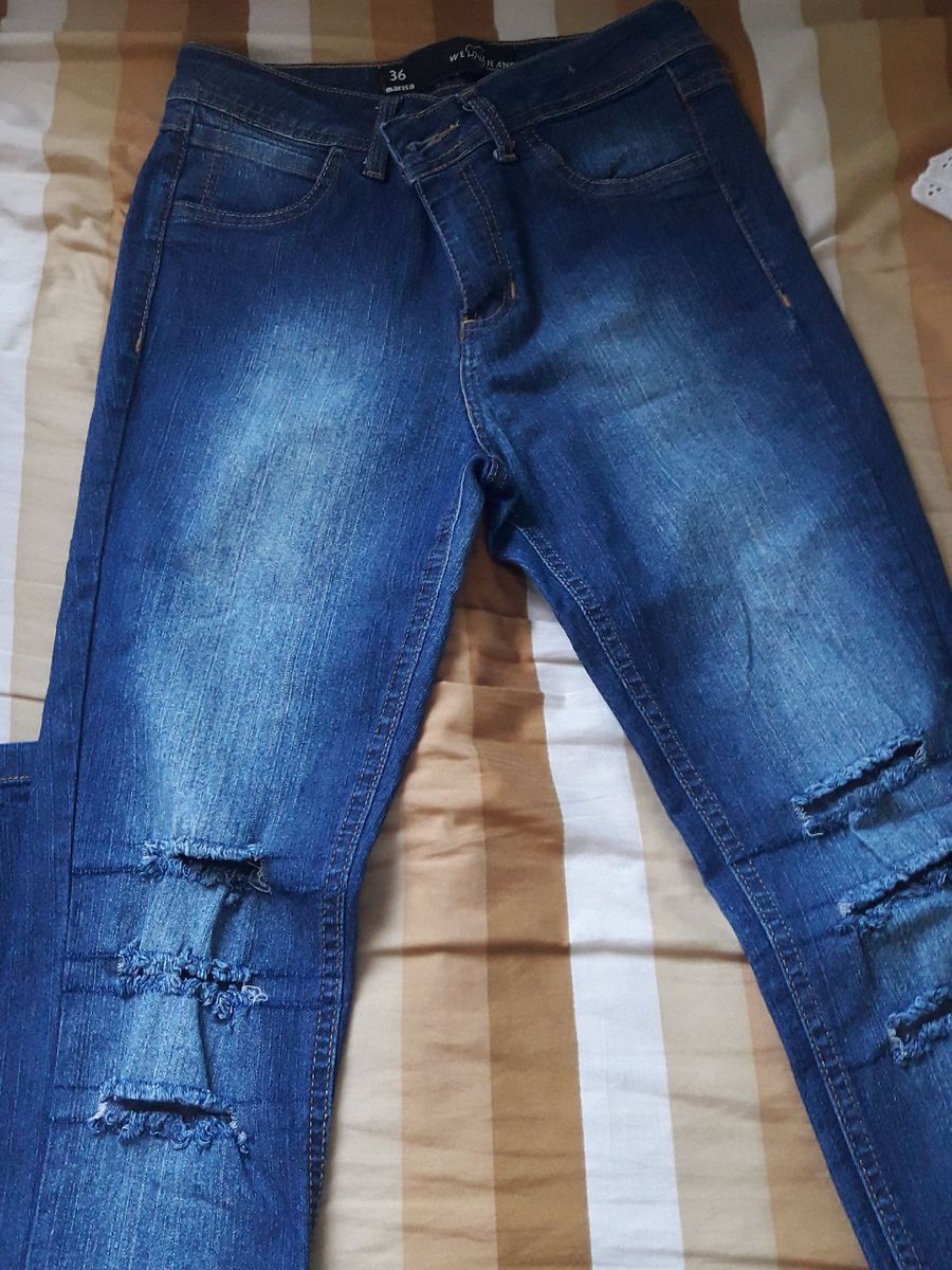calça jeans cintura alta marisa