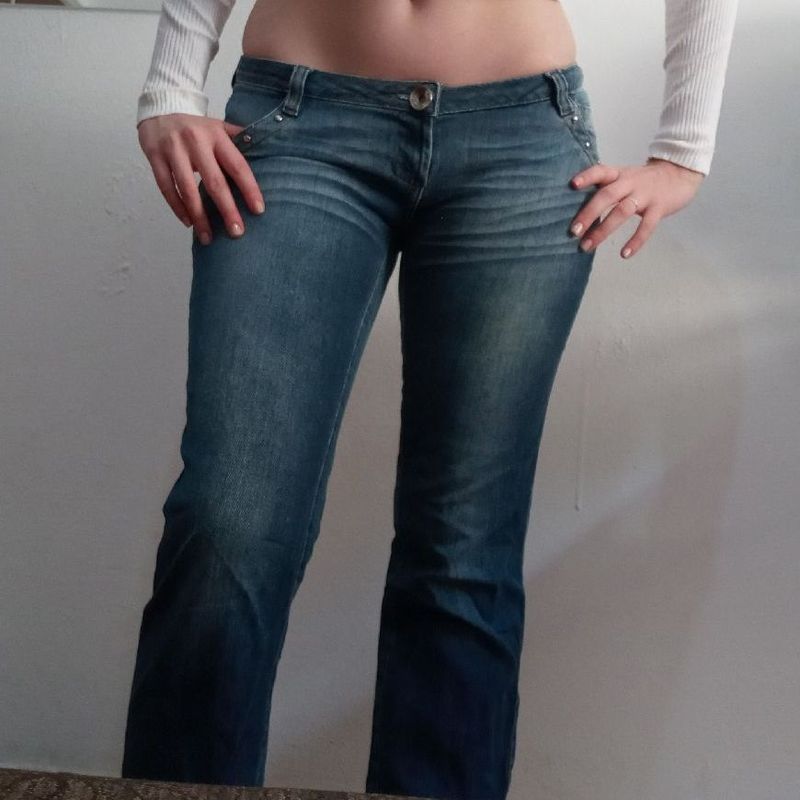 Calça Jeans Cintura Baixa Anos 2000 Tam 42 Calça Feminina Sexy Chic Usado  94568163 enjoei