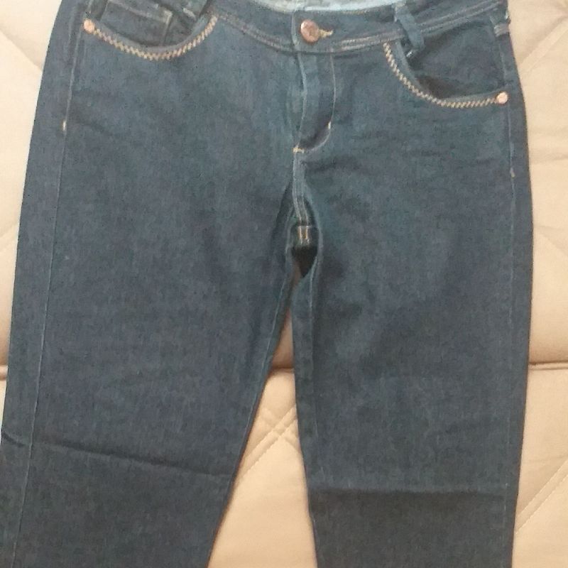 Calça Jeans Stretch de cintura baixa feminina, calça jeans