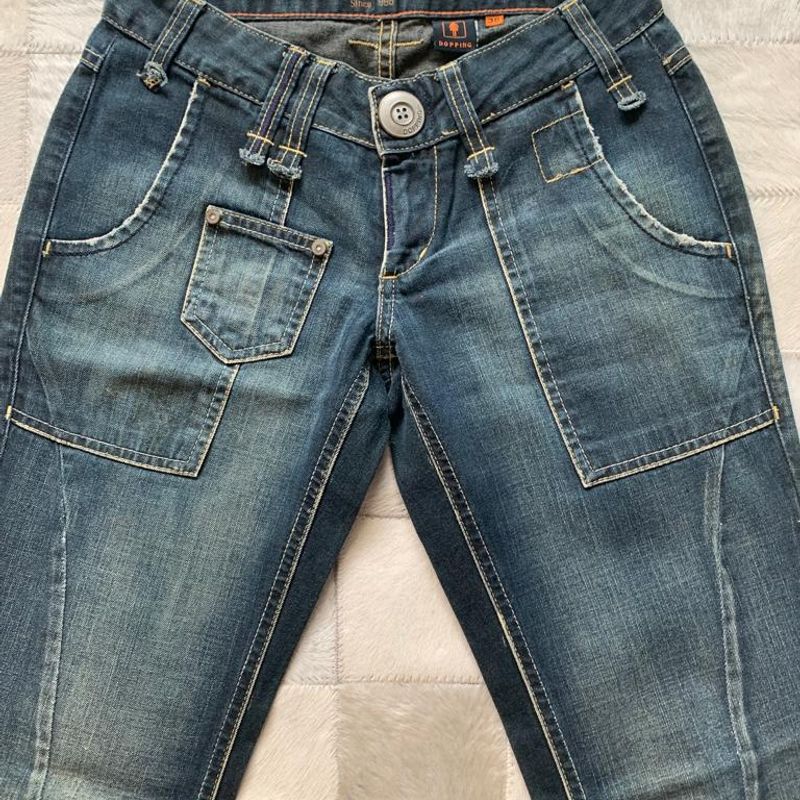 Calça Jeans Cintura Baixa sem Elastano Flare Boot Cut Dopping 36