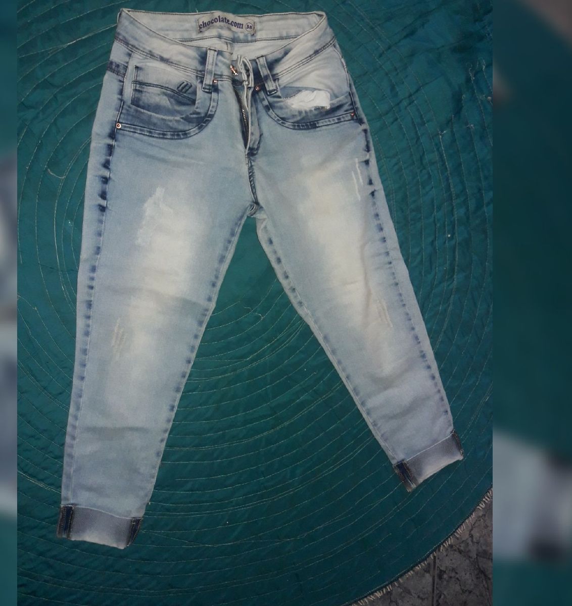 calça meia perna jeans