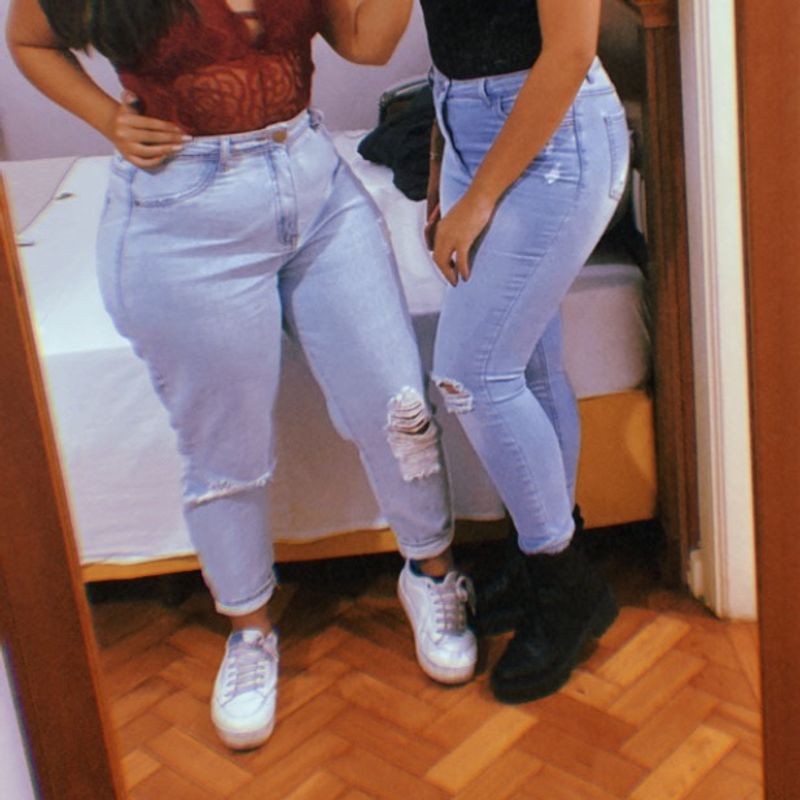 Calça Jeans Claro Feminina Marisa Cintura Alta Estilo Boyfriend