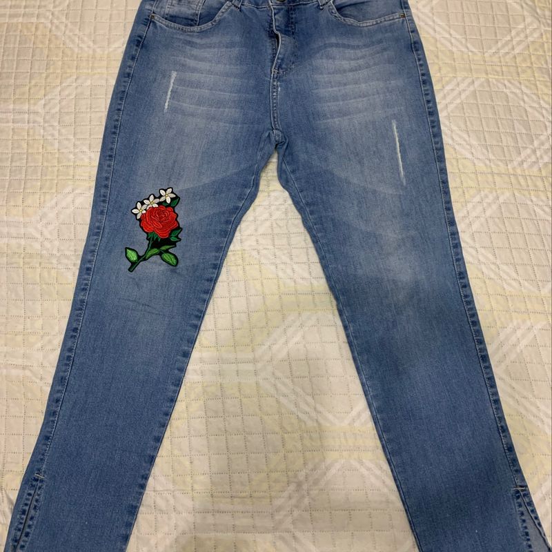 Jeans on sale con rose