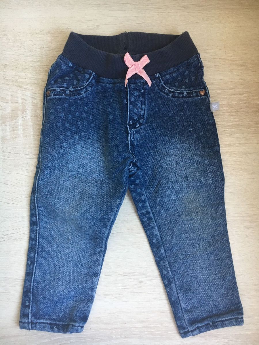 calça jeans bebe com elastico na cintura