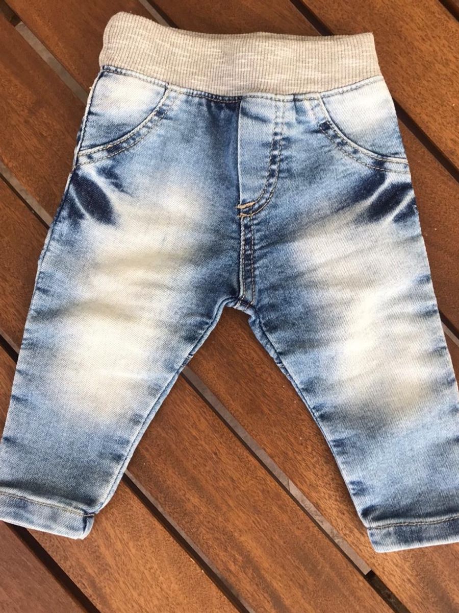 calça jeans bebe com elastico na cintura
