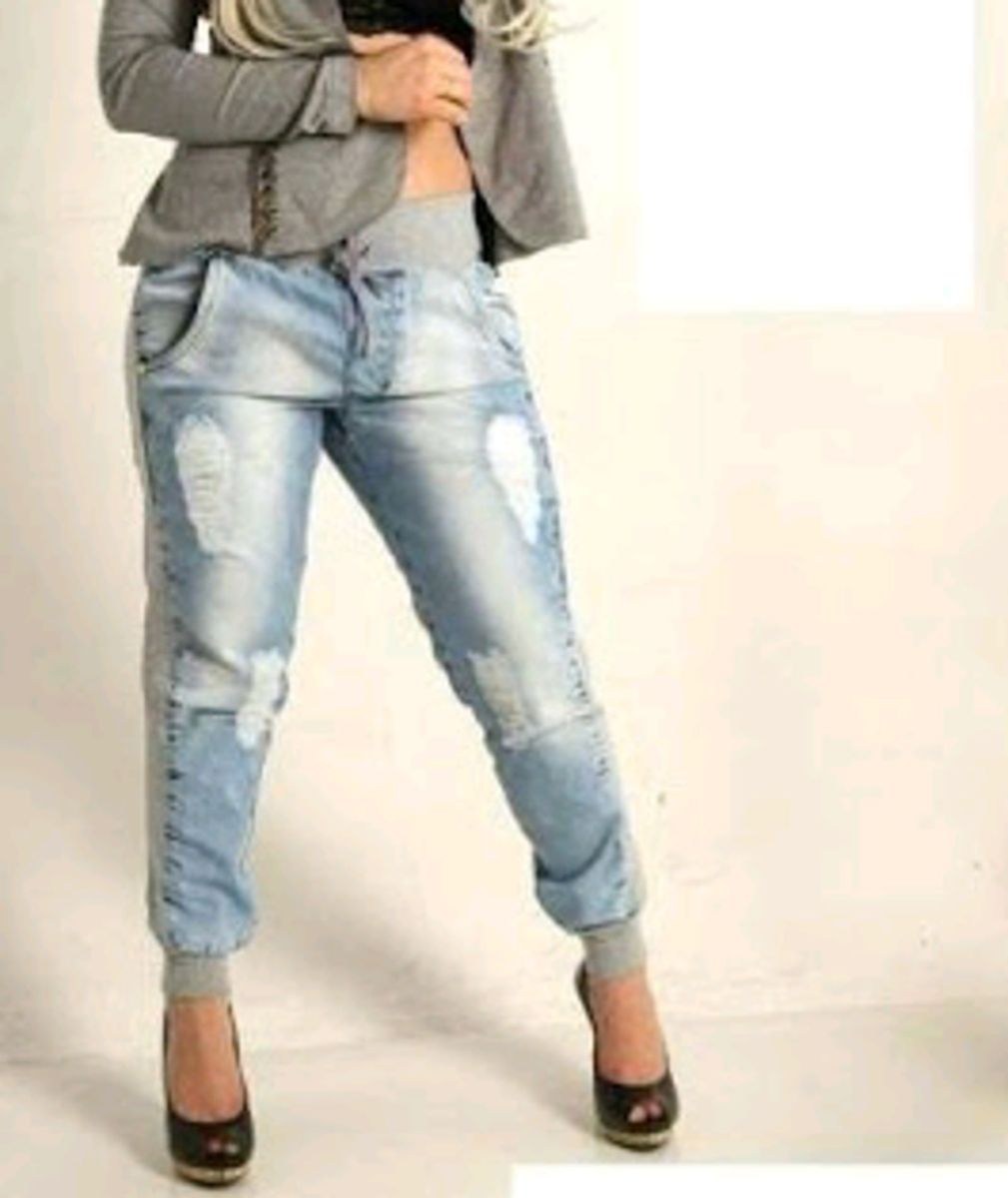 Calça Jeans com Moletom | Calça Feminina Jeans Nunca Usado 13571190 | enjoei