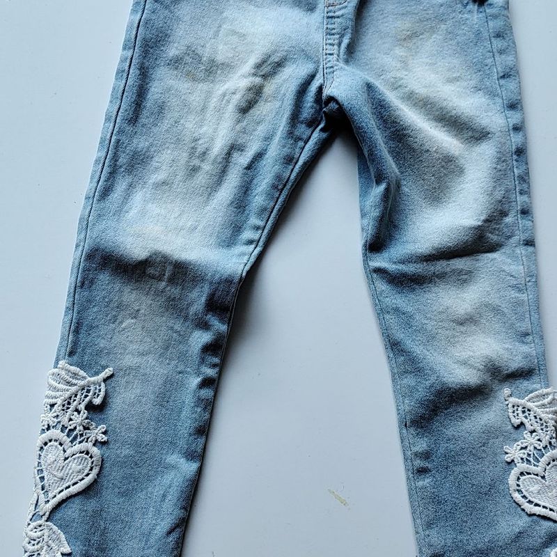 Calça jeans 2024 com renda