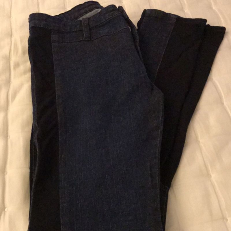 Calça Jeans com Stress,na Lateral Ela É-se Tecido Preto, Dá Uma Alongada em  Seu Luck Calça Feminina Forum Nunca Usado 25118827 enjoei