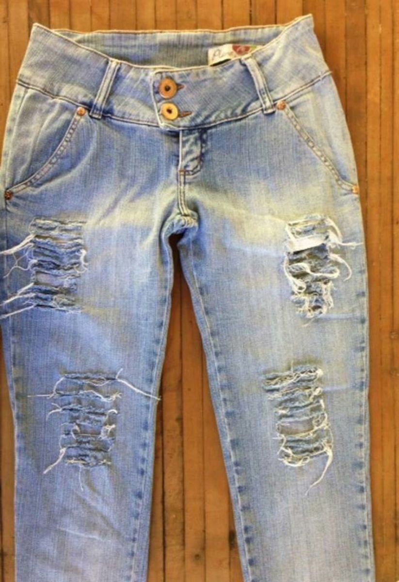 calça customizada jeans