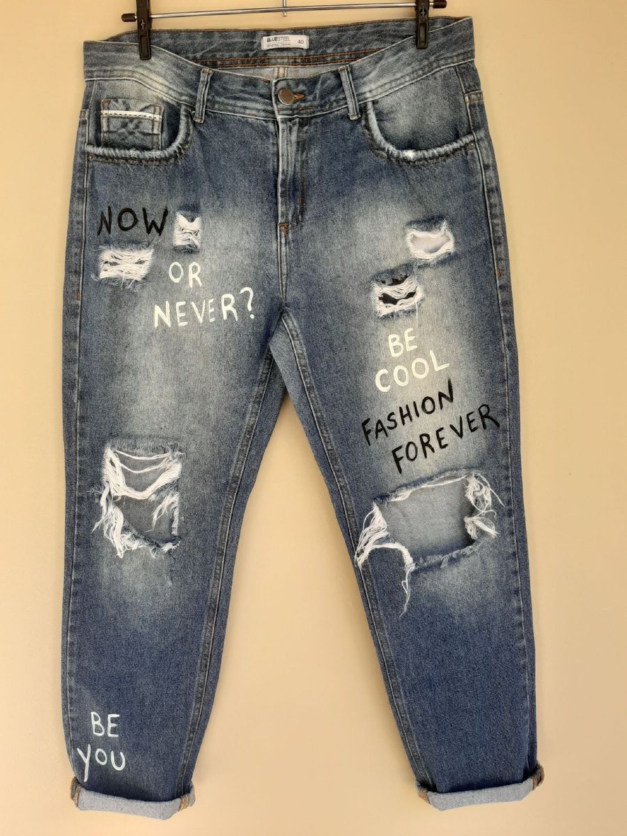 calça jeans customizada