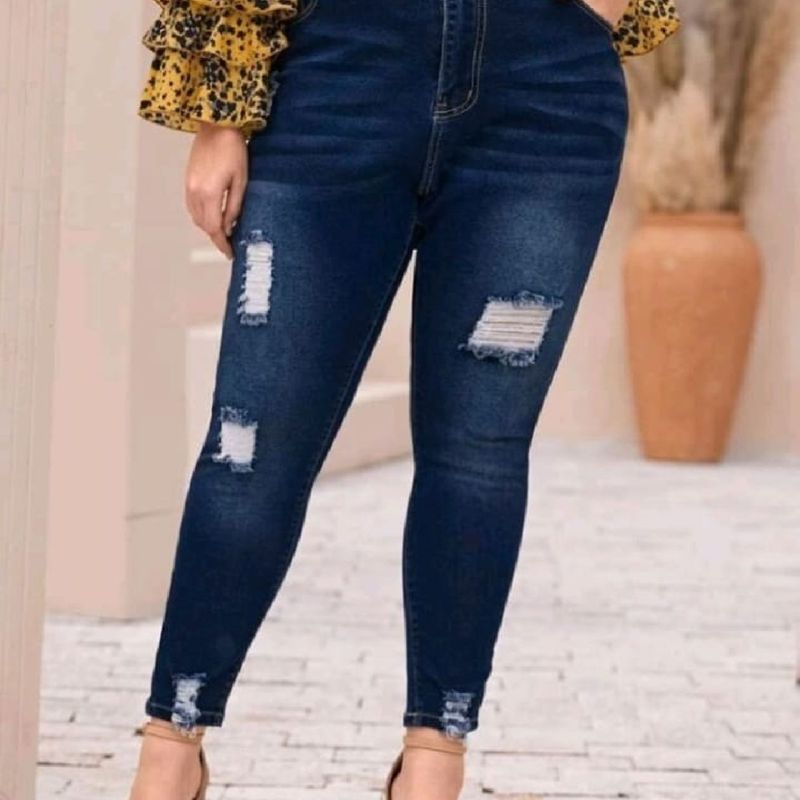 Calca Jeans da Shein Veste 48, Estica Bem ,Plus Size 2xl, Calça Feminina  Shein Nunca Usado 62691871