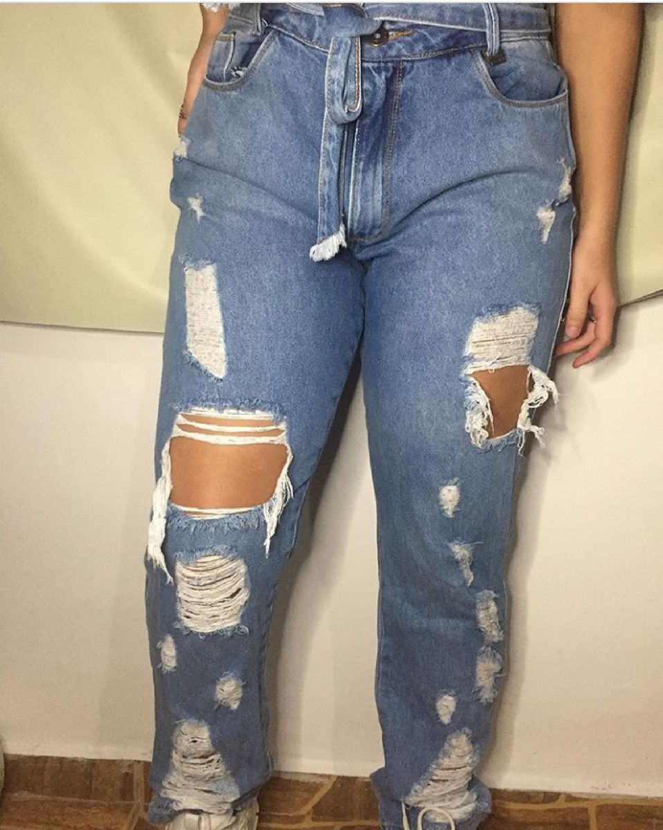 calça jeans despojada feminina