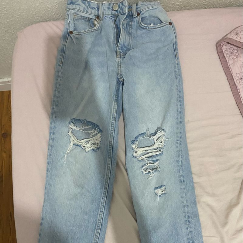 Calça destroyed hot sale zara