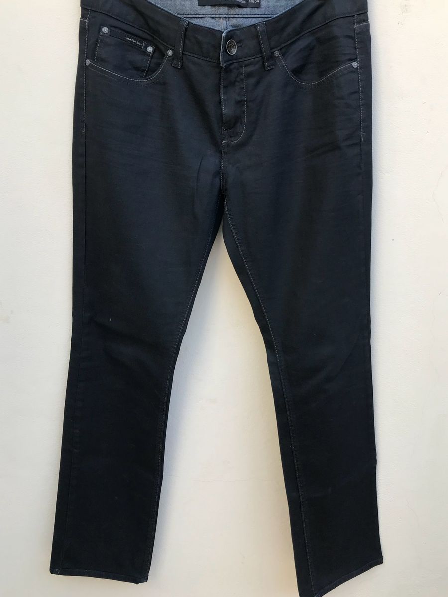 calça jeans encerada feminina