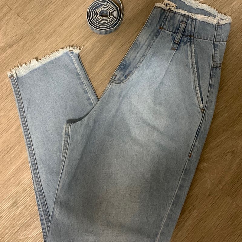 Calça jeans 2024 folgada feminina