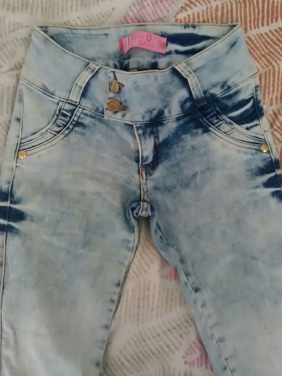 calça jeans rosa shock
