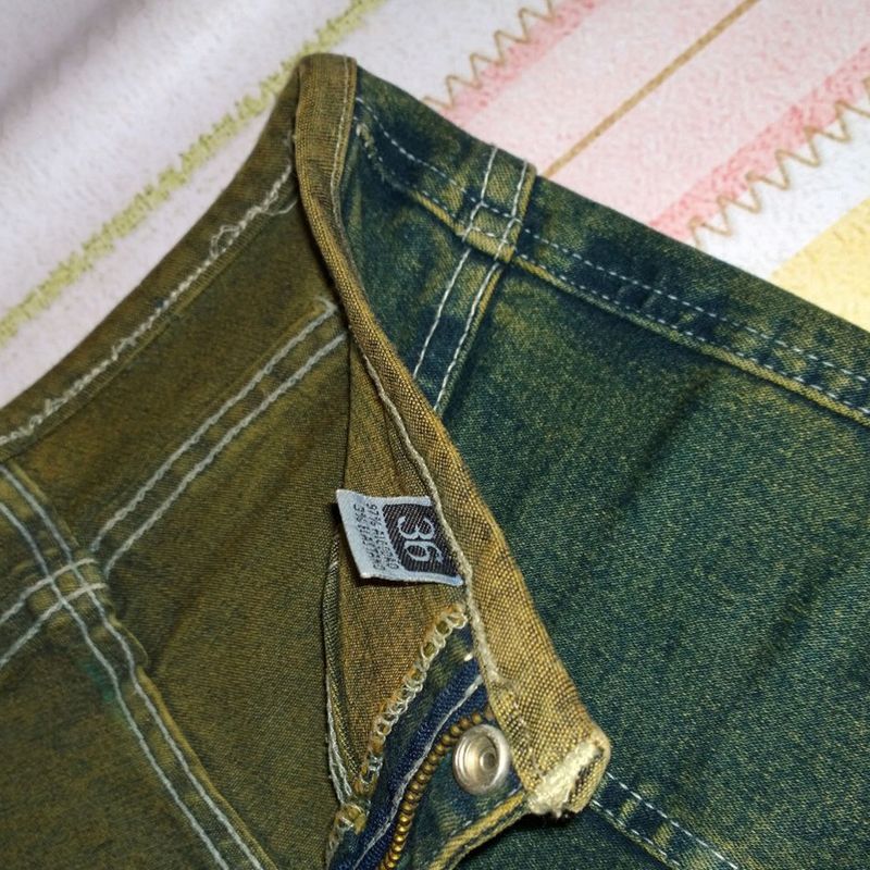 Jeans esverdeado best sale