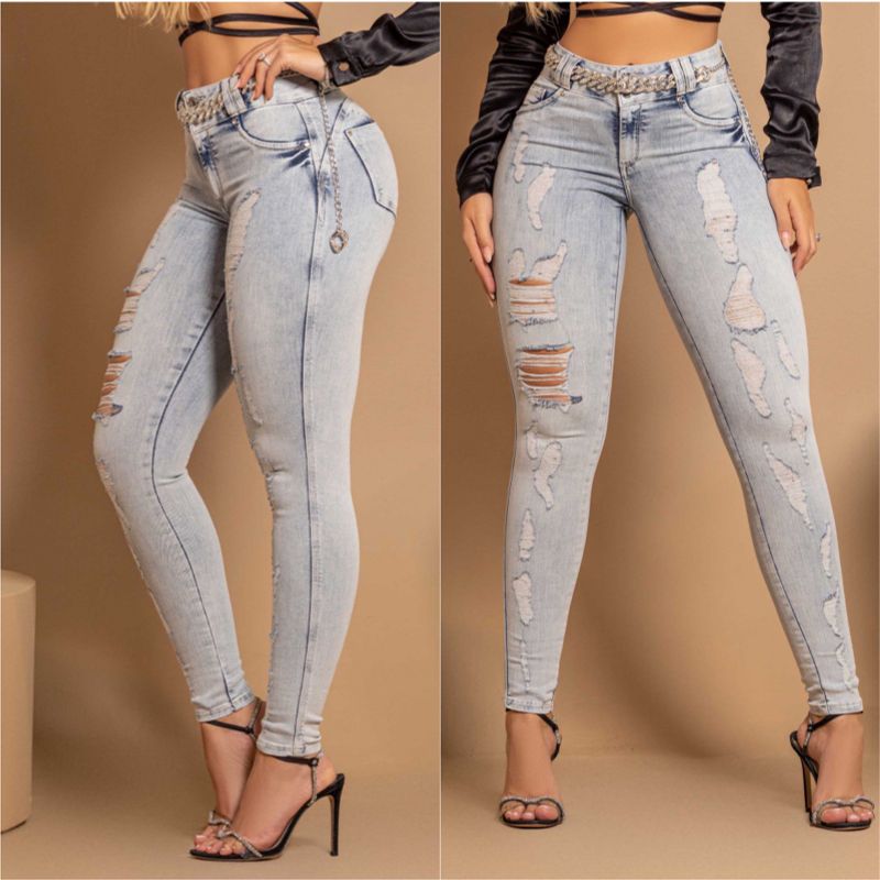 Calça Jeans com Pins, Calça Feminina Earl Jean Usado 62264092