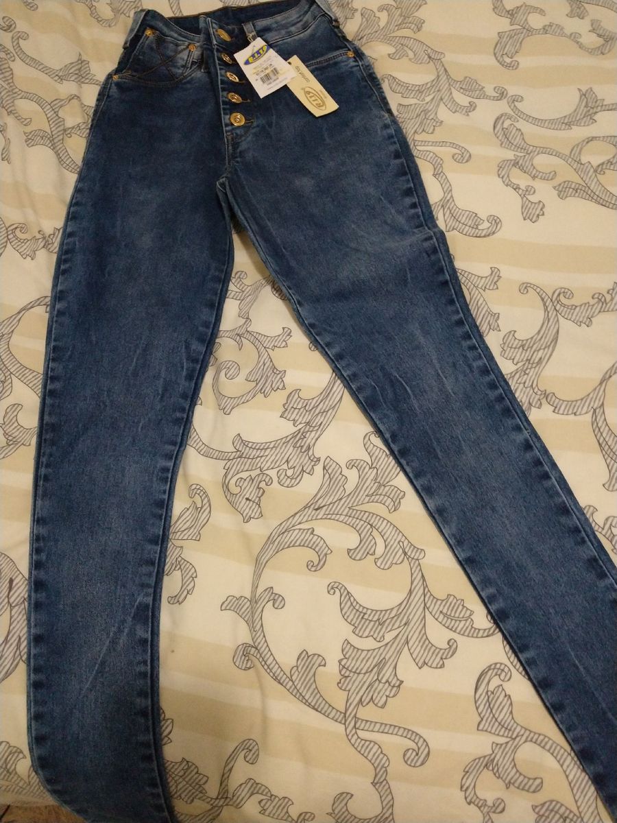 calça jeans strech feminina cintura alta