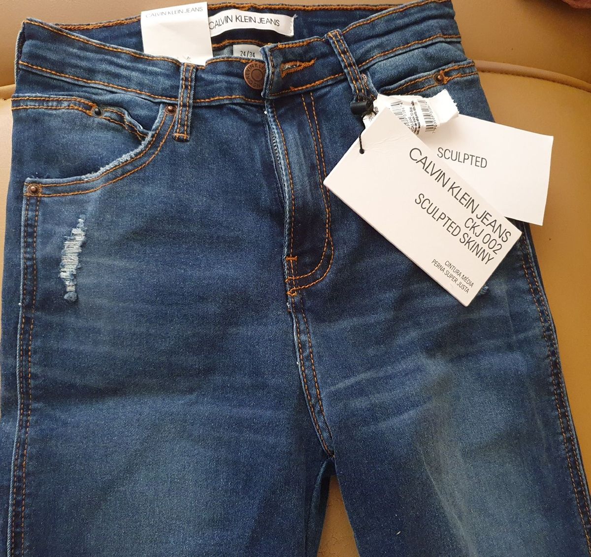 Calça Jeans Feminina Sculpted Skinny Calvin Klein Tamanho 34