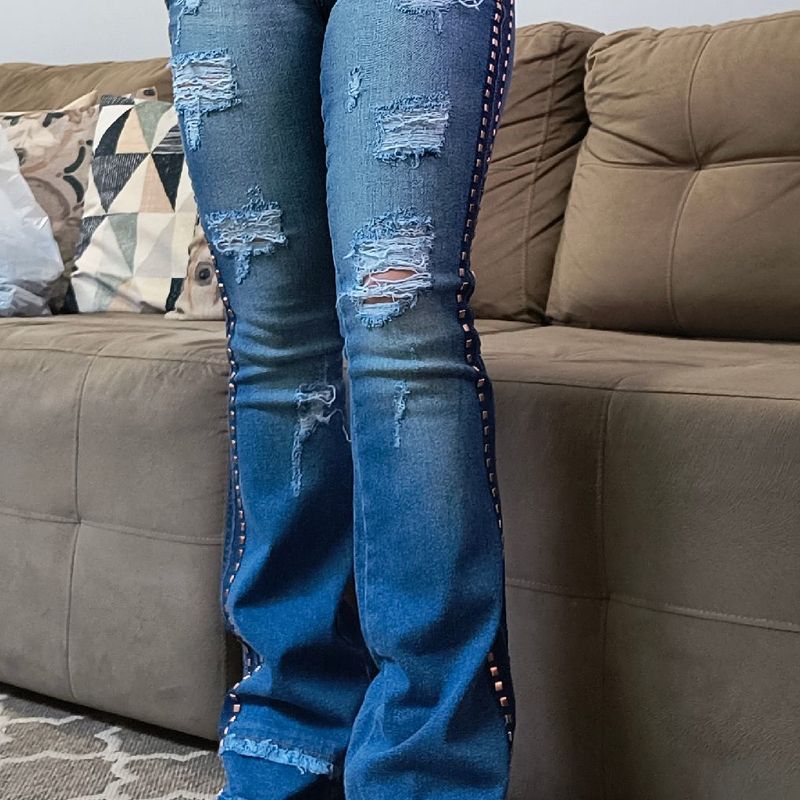 Calça Jeans Flare Caccau Jeans com Aplicação Linda!!!! Caccau