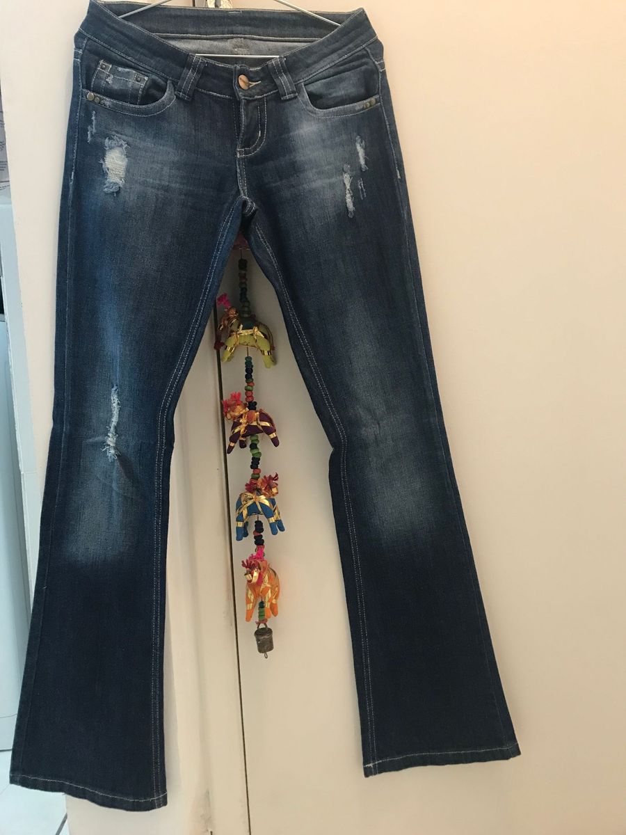 calça jeans sawary cintura baixa