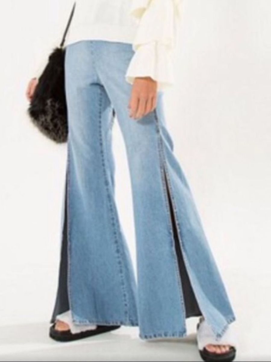 calça jeans flare farm