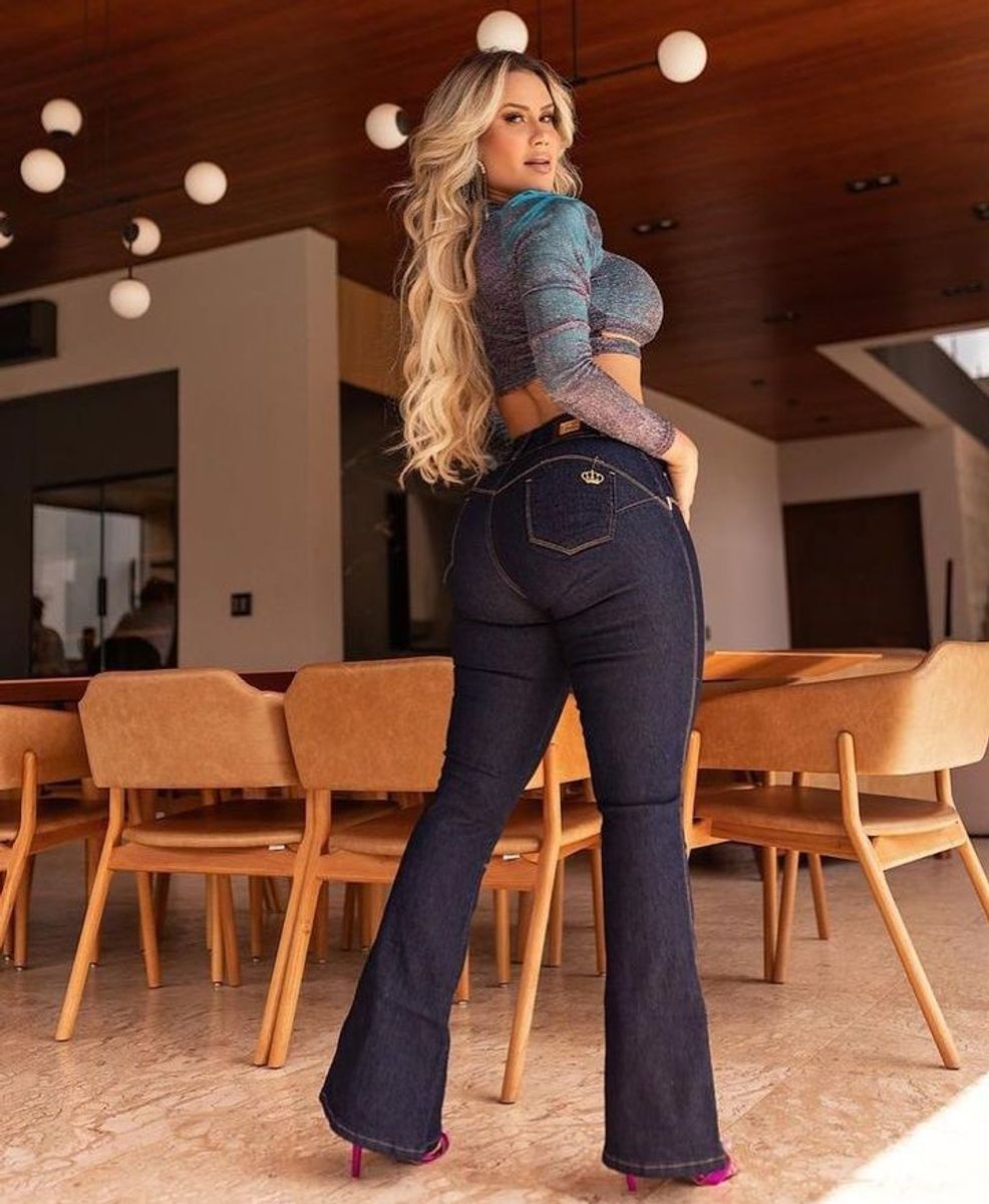 Calça jeans feminina tamanho 2024 46