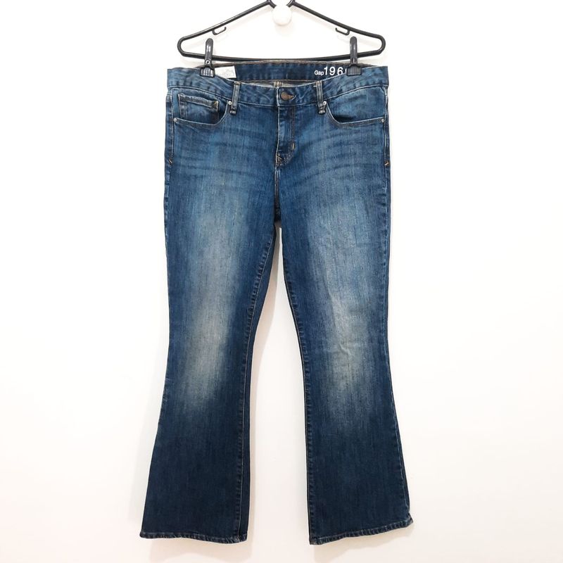 Calça Jeans Flare Gap 31 Perfect Boot Stone Destroyed