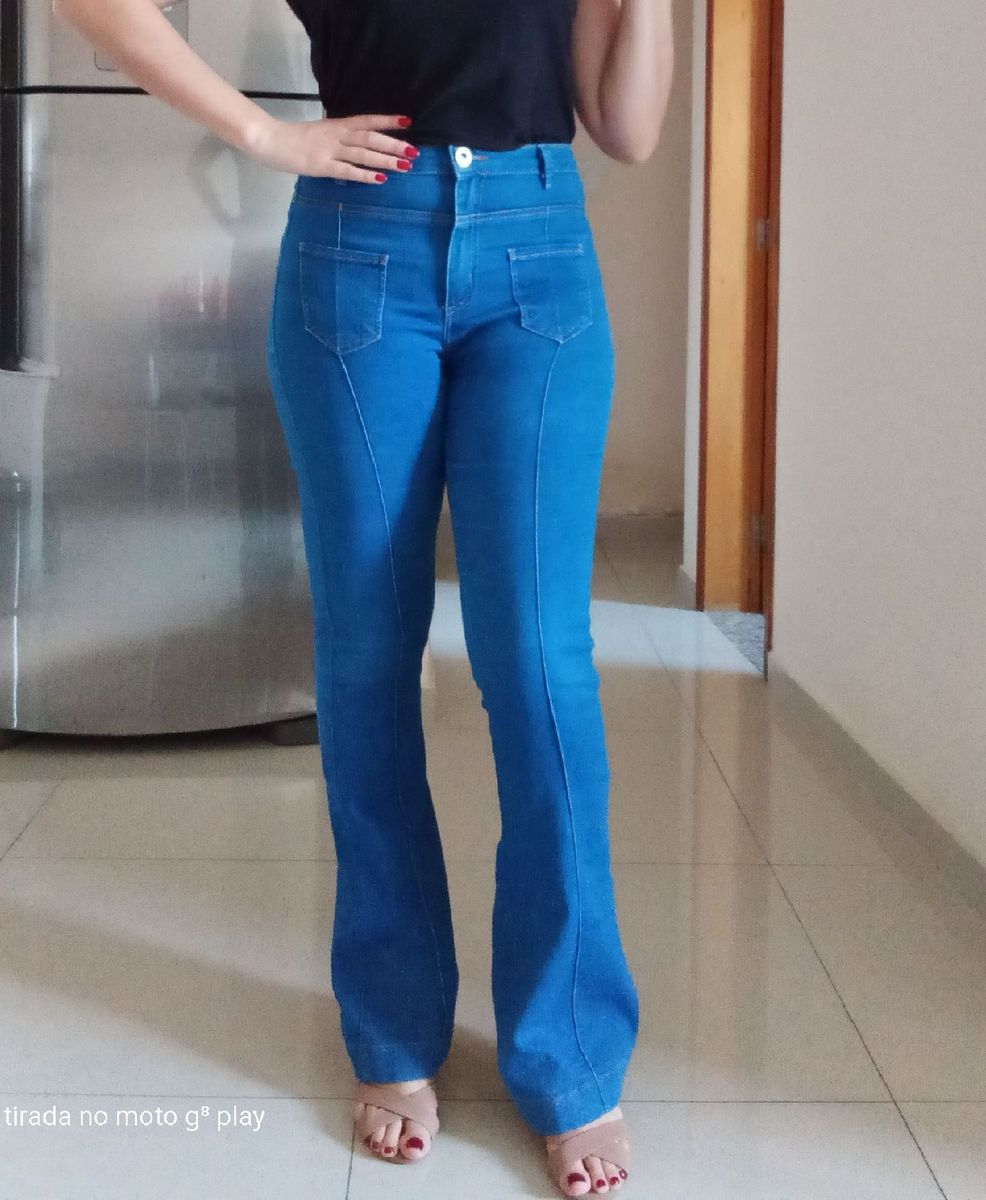 calça flare jeans riachuelo