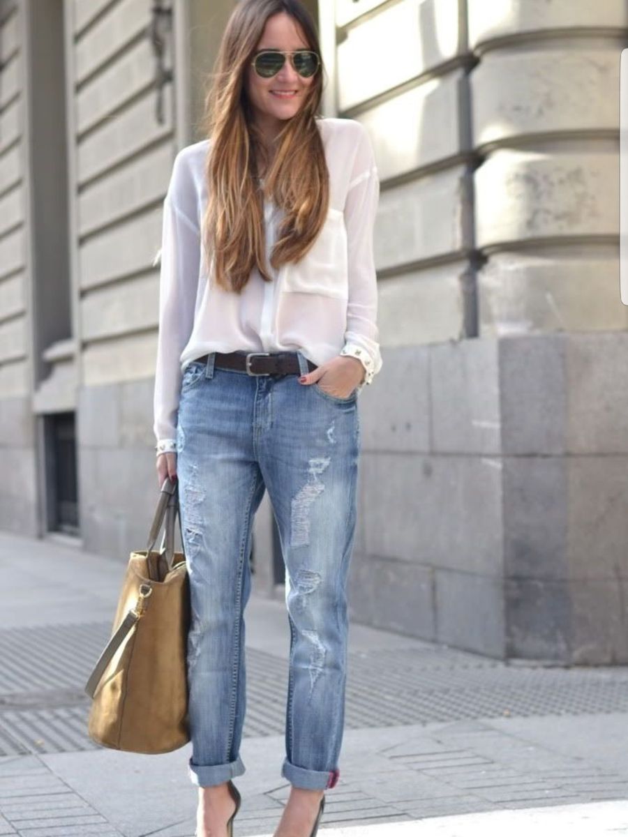 calça boyfriend feminina hering